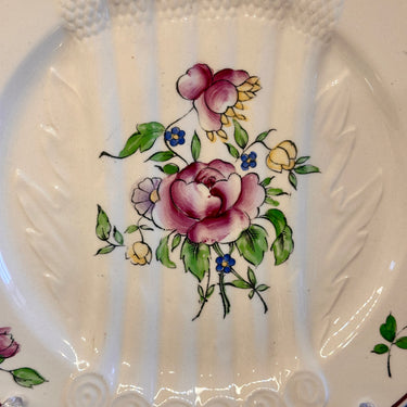Aspergebord - Boch - décor van rozen en andere bloemen met asperges in reliëf - zeldzaam