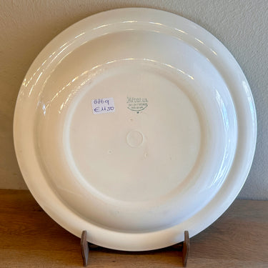 Schaal / Bord - plat, rond, model - Keralux Boch Frères - décor in groen met een goudkleurig lijntje