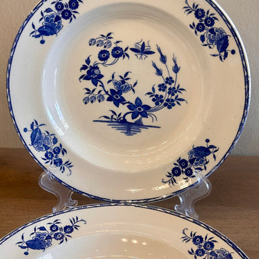 Diep bord / Soepbord / Pastabord - Boch - décor GRAND BOUQUET uitgevoerd in blauw