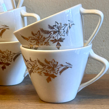 Koffiekop - zonder schotel - Boch - décoratie uitgevoerd in goudkleur - vorm SEDUCTION