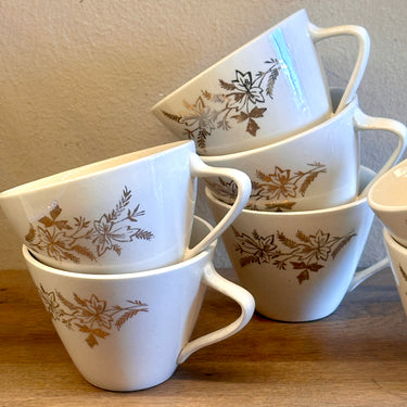 Koffiekop - zonder schotel - Boch - décoratie uitgevoerd in goudkleur - vorm SEDUCTION