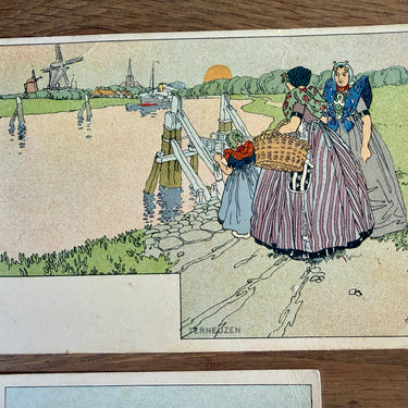 6 Antieke postkaarten - W. de Haan - taferelen in Zeeland - H. Cassiers