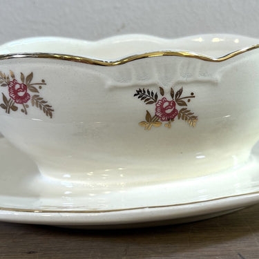 Sauciere / Sauciere - Boch - Form CAPRI - Dekor SUZON mit kleinen Rosen
