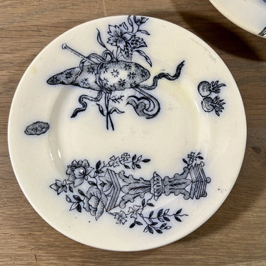 Breakfast plate / Dessert plate - small model, children's tableware - marked with IVOIRE (probably Nimy) - decoration with blossoms/flowers