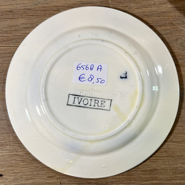 Ontbijtbord / Dessertbord - klein model, kinderservies - gemerkt met IVOIRE (waarschijnlijk Nimy) - décor met bloesems/bloemen