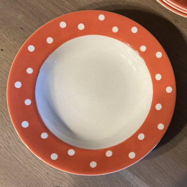 Tiefer Teller / Suppenteller / Pastateller - Boch - Dekor PASTILLES mit orange/weißem Rand