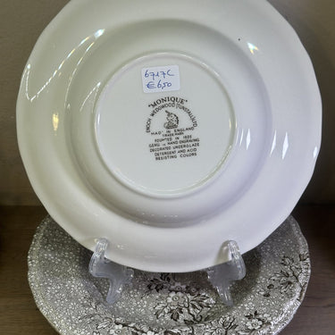 Deep plate / Soup plate / Pasta plate - Enoch Wedgwood Tunstall Ltd. - MONIQUE decor in brown