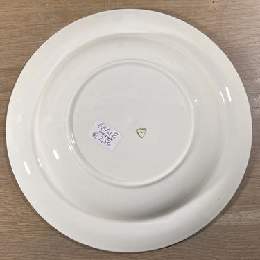 Diep bord / Soepbord / Pastabord - gemerkt met een driehoekje (waarschijnlijk Hongaars) - uitvoering met een pastelgroene rand