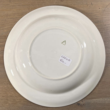 Diep bord / Soepbord / Pastabord - gemerkt met een driehoekje (waarschijnlijk Hongaars) - uitvoering met een azuurblauwe rand
