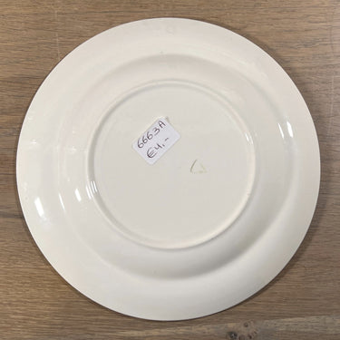 Ontbijtbord / Dessertbord - gemerkt met een driehoekje (waarschijnlijk Hongaars) - uitvoering met een azuurblauwe rand