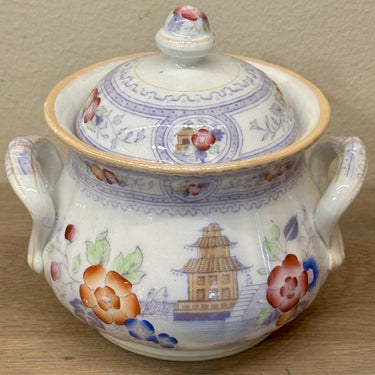 Sugar bowl - Petrus Regout - RISTORI decor (made between 1864 and 1908)
