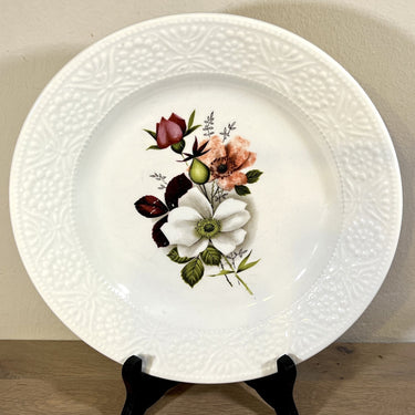 Suppenteller / Tiefer Teller / Pastateller - Boch - Dekor lila/rosa/weiße Blumen