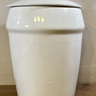 Vorratsdose - großes Modell - Nimy - in creme mit blauem Schriftzug RIZ und Blockdekor