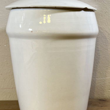 Vorratsdose - großes Modell - Nimy - in creme mit blauem Schriftzug SUCRE und Würfeldekor