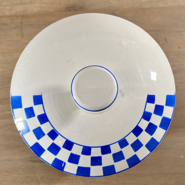 Vorratsdose - großes Modell - Nimy - in creme mit blauem Schriftzug SUCRE und Würfeldekor