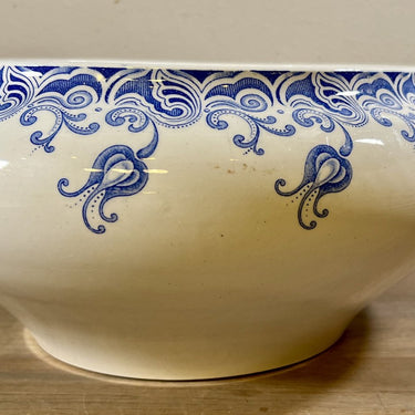 Terrine / Deckeldose - ohne Deckel - Nimy Terre de Fer - Dekor LUNA in blau