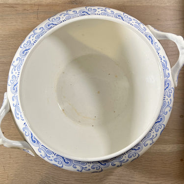 Terrine / Deckeldose - ohne Deckel - Nimy Terre de Fer - Dekor LUNA in blau