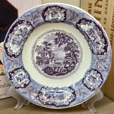 Deep plate / Soup plate / Pasta plate - Petrus Regout - ORIENTAL decor in old purple