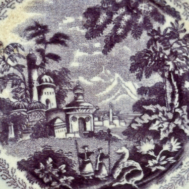 Deep plate / Soup plate / Pasta plate - Petrus Regout - ORIENTAL decor in old purple