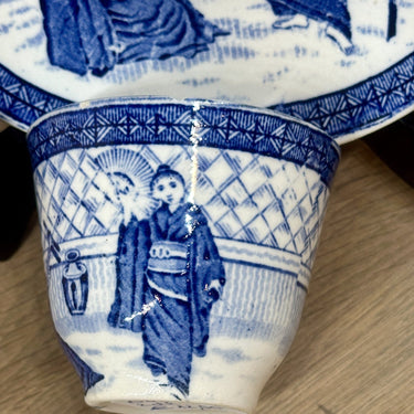 Bowl plus saucer - Petrus Regout - MUSIC decor in blue