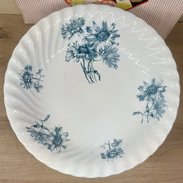 Tazza / Scale - on high foot - Petrus Regout - decor PINKSTERBLOEM in petrol