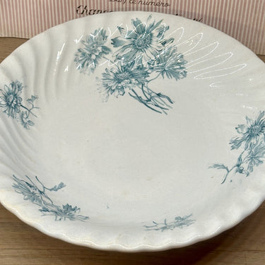 Tazza / Scale - on low foot - Petrus Regout - decor PINKSTERBLOEM in petrol