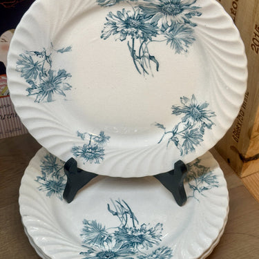 Breakfast plate / Dessert plate - Petrus Regout - PINKSTERBLOEM decor in petrol