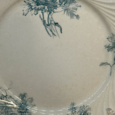 Dinner plate / Eating plate - Petrus Regout - PINKSTERBLOEM decor in petrol