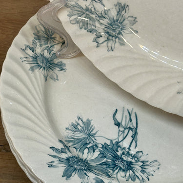 Dinner plate / Eating plate - Petrus Regout - PINKSTERBLOEM decor in petrol