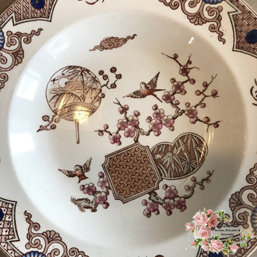 Deep plate – Furnival – decor Formosa brown (Aesthetics movement).