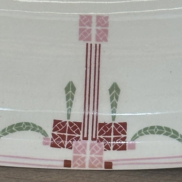 Zuurschaal / Ravier / Vleesschaal - Societe Ceramique Maestricht - décor 878 uitgevoerd in rood, roze en groen