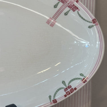 Zuurschaal / Ravier / Vleesschaal - Societe Ceramique Maestricht - décor 878 uitgevoerd in rood, roze en groen