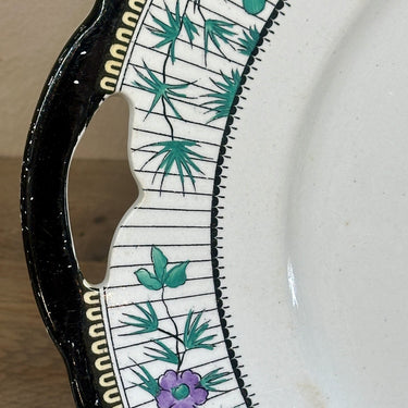 Cake plate / Pastry plate - round model with handles - Petrus Regout - model JACOBA