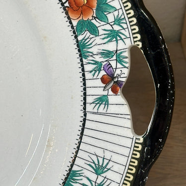 Cake plate / Pastry plate - round model with handles - Petrus Regout - model JACOBA