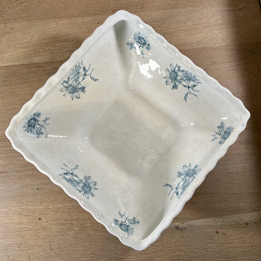 Salad bowl / Potato bowl - Petrus Regout - PINKSTERBLOEM decor in blue