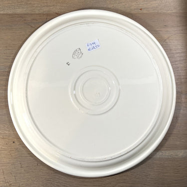 Cake stand / Cake plateau - flat model - K&amp;G Luneville - ANNIE decor - spray decor of blue cornflowers