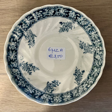 Saucer / saucer - Petrus Regout - FLOWER decor in petrol
