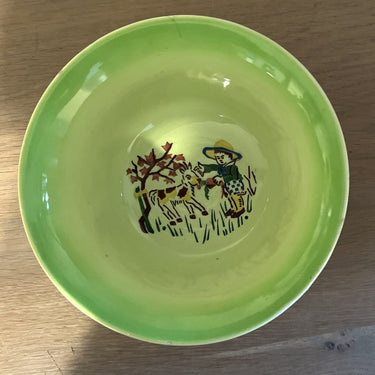 Bowl - deep, round, model - children's tableware - Schramberg (SMF) - decor with green that goes from light to darker