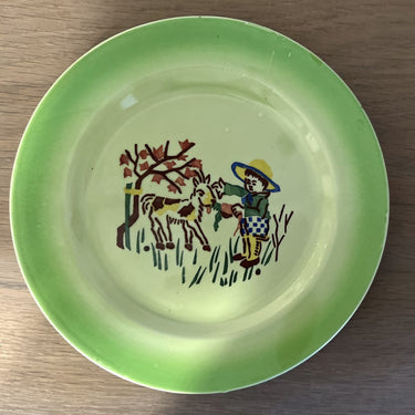 Breakfast plate / Dessert plate - children's tableware - Schramberg (SMF) - decor with green that goes from light to darker