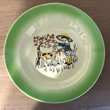 Deep plate / Soup plate / Pasta plate - children's tableware - Schramberg (SMF) - decor with green that changes from light to darker