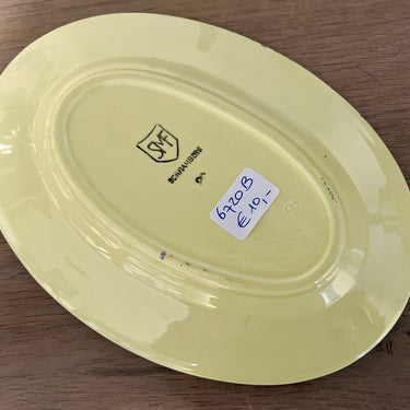 Bowl / Plate - flat, oval, model - children's tableware - Schramberg (SMF) - decor with green that goes from light to darker