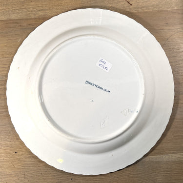 Bowl / Plate - larger round model - Petrus Regout - PINKSTERBLOEM decor in blue