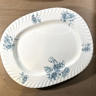 Bowl / Plate - large rectangular model - Petrus Regout - PINKSTERBLOEM decor in blue