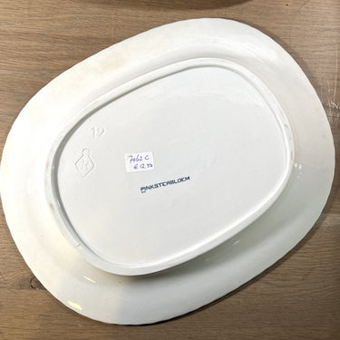 Bowl / Plate - large rectangular model - Petrus Regout - PINKSTERBLOEM decor in blue