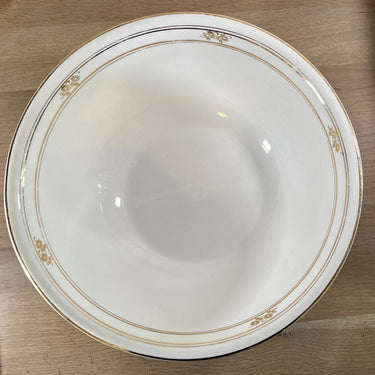 Salad bowl / Potato bowl / Mixing bowl - Petrus Regout - decor with gold-colored lines and flowers
