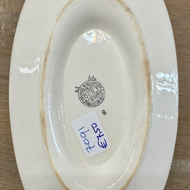 Sauciere / Sauciere - Boch - Dekor mit Doppelkugeln / Doppelpunkten / Doppelpois in blau