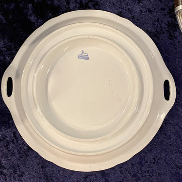 Soup tureen base - scalloped edge - Petrus Regout - decor VOGELZANG