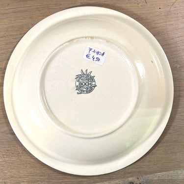 Tiefer Teller / Suppenteller / Pastateller - Boch - Dekor SIERRA (Steinzeug?) in creme mit braunem Rand - Form MENUET