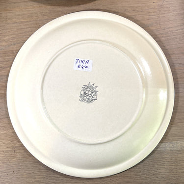 Speiseteller / Essteller - Boch - Dekor SIERRA (Steinzeug?) in creme mit braunem Rand - Form MENUET