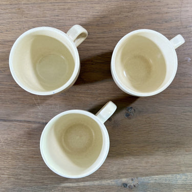 Espressotasse / Mokkatasse - ohne Untertasse - Boch - Dekor SIERRA (Steinzeug?) in creme mit braunem Rand